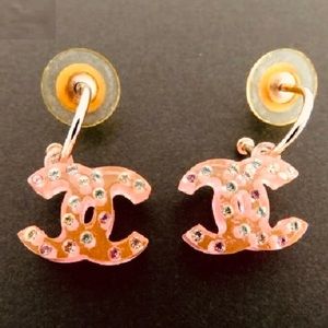 Chanel Acrylic Hoops Earrings